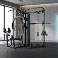 Home Gym Smith Machine with 138LB Weight Stack, Leg Press & LAT Station for Full Body Workouts