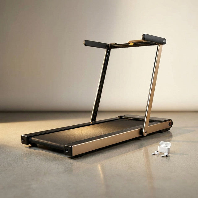 Space Saving Commercial Treadmill, Slim Motorized  W/ Speakers — Studio Shot
