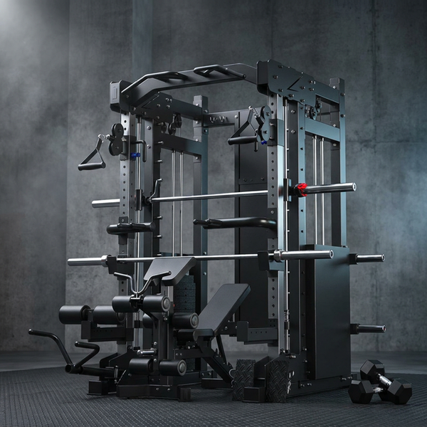 Home Gym Smith Machine Cable Crossover Weightlifting Sports Training — Studio Shot